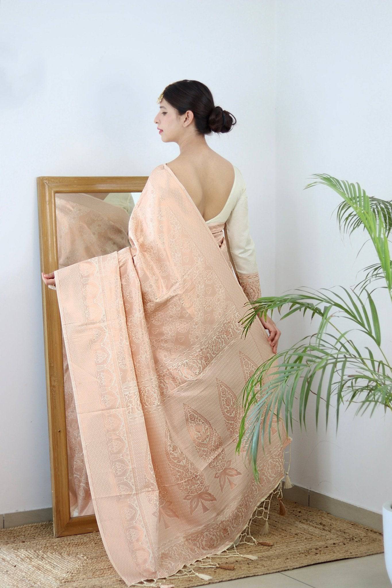 Pure Gaji Silk Saree Weaved With  Zari Comes With Tassels