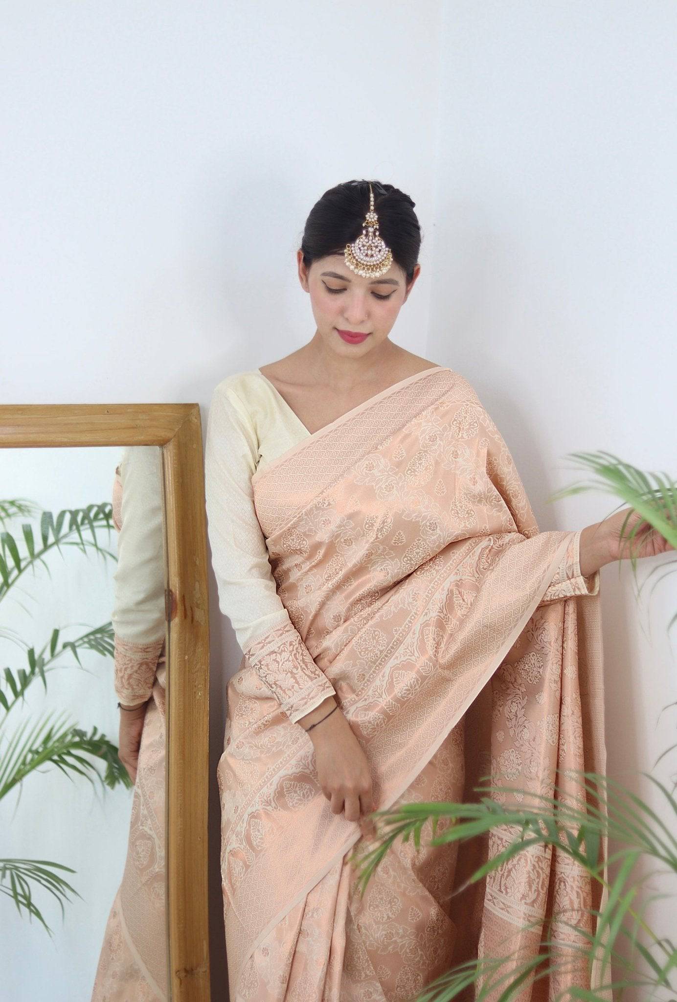 Pure Gaji Silk Saree Weaved With  Zari Comes With Tassels