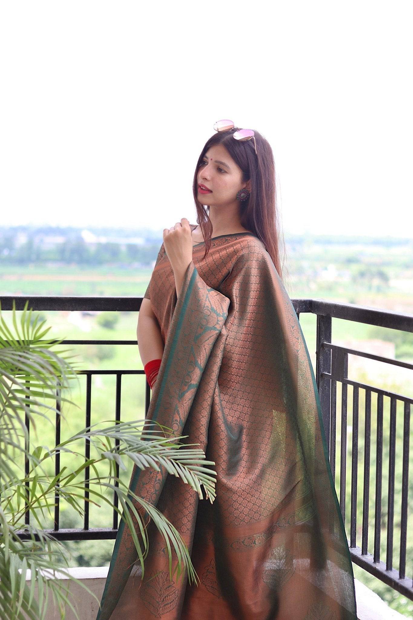 Pure Gaji Silk Saree Weaved With  Zari Comes With Tassels