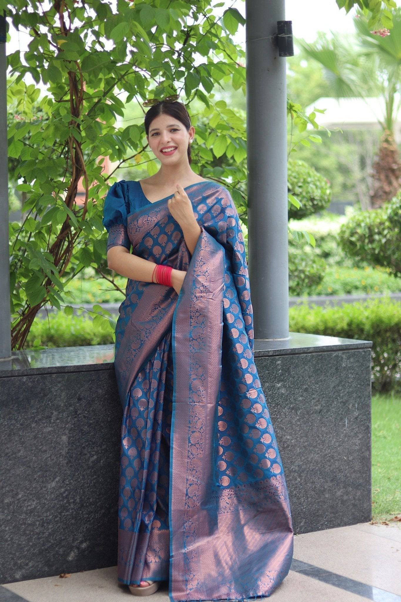 Pure Gaji Silk Saree Weaved With  Zari Comes With Tassels