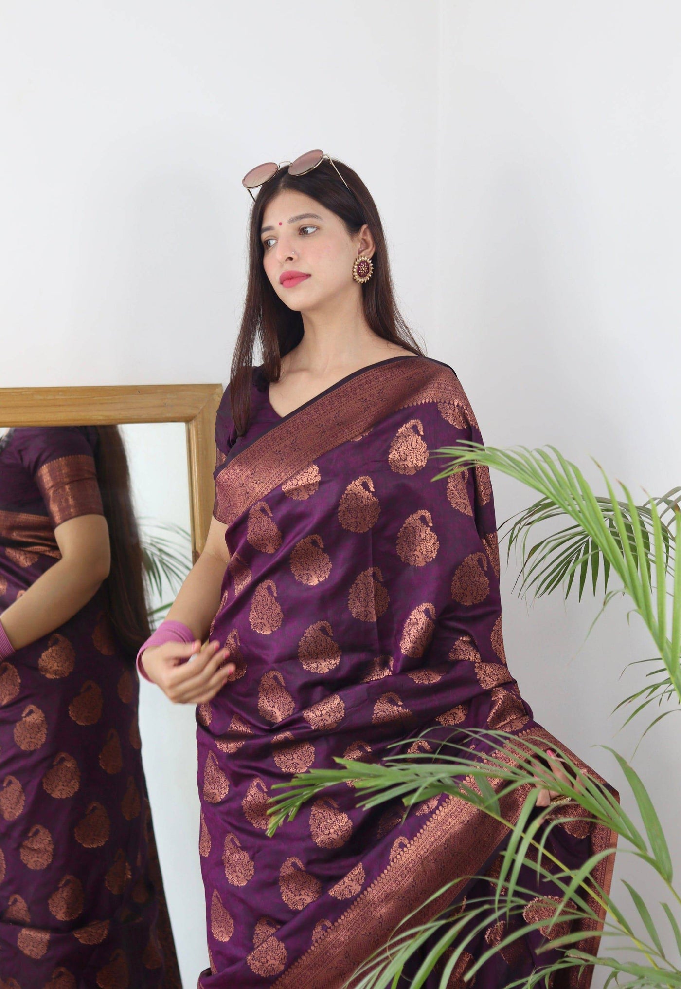 Pure Gaji Silk Saree Weaved With  Zari Comes With Tassels