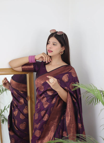 Pure Gaji Silk Saree Weaved With  Zari Comes With Tassels