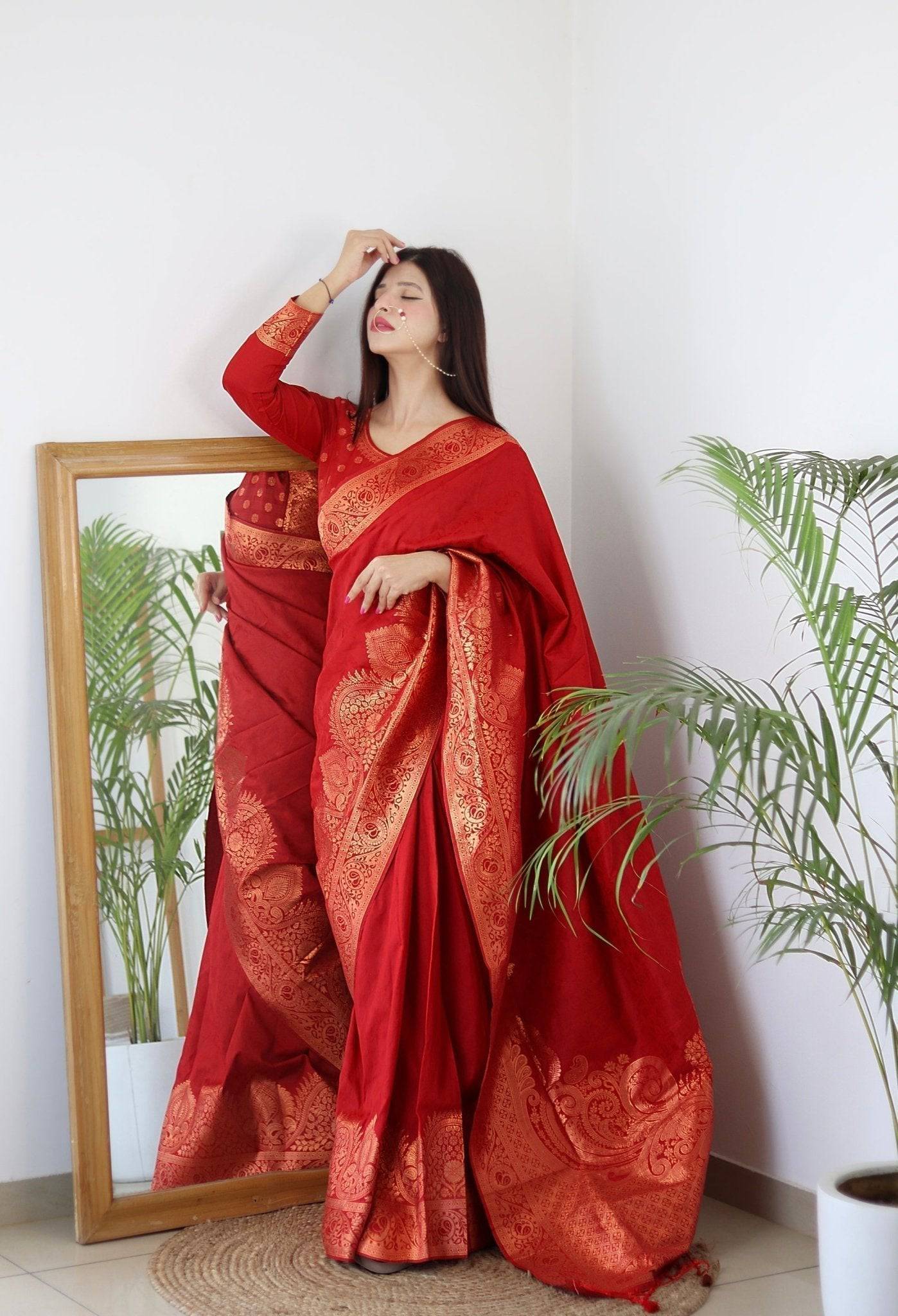 Pure Gaji Silk Saree Weaved With  Zari Comes With Tassels