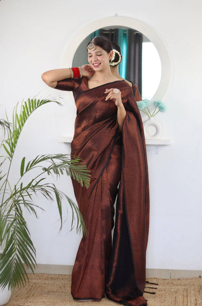 Pure Gaji Silk Saree Weaved With  Zari Comes With Tassels