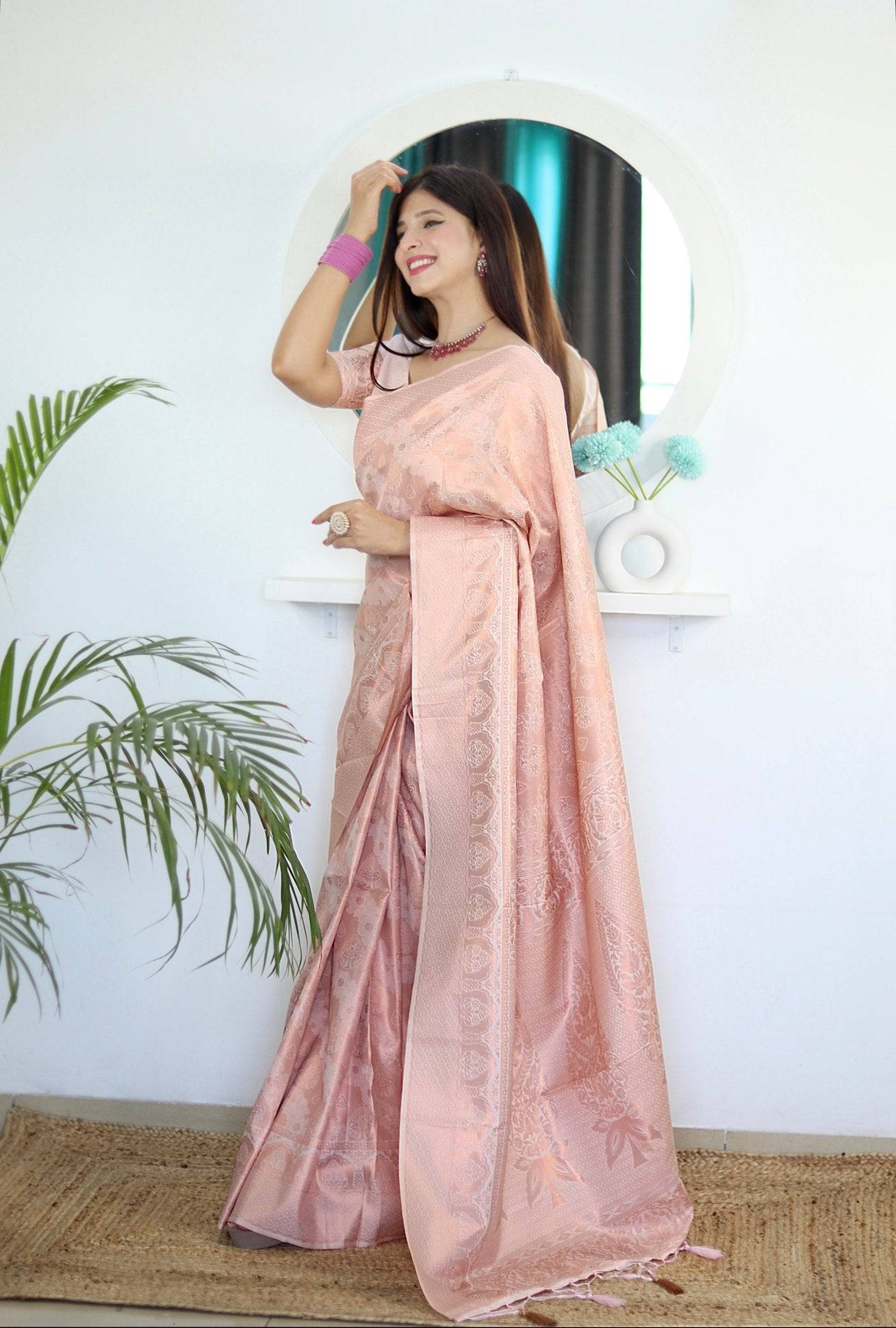 Pure Gaji Silk Saree Weaved With  Zari Comes With Tassels