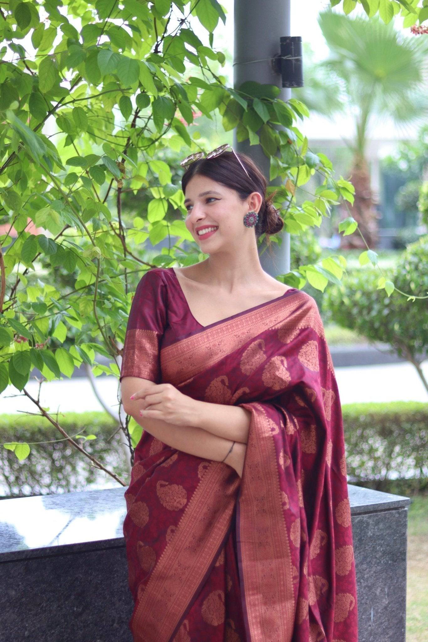 Pure Gaji Silk Saree Weaved With  Zari Comes With Tassels