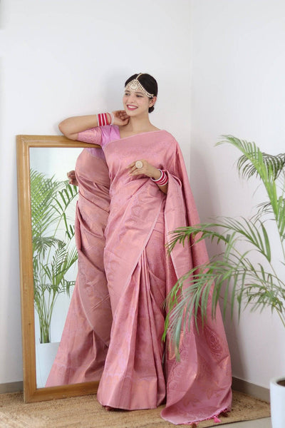 Pure Gaji Silk Saree Weaved With  Zari Comes With Tassels