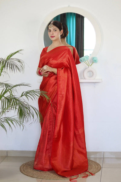 Pure Gaji Silk Saree Weaved With  Zari Comes With Tassels