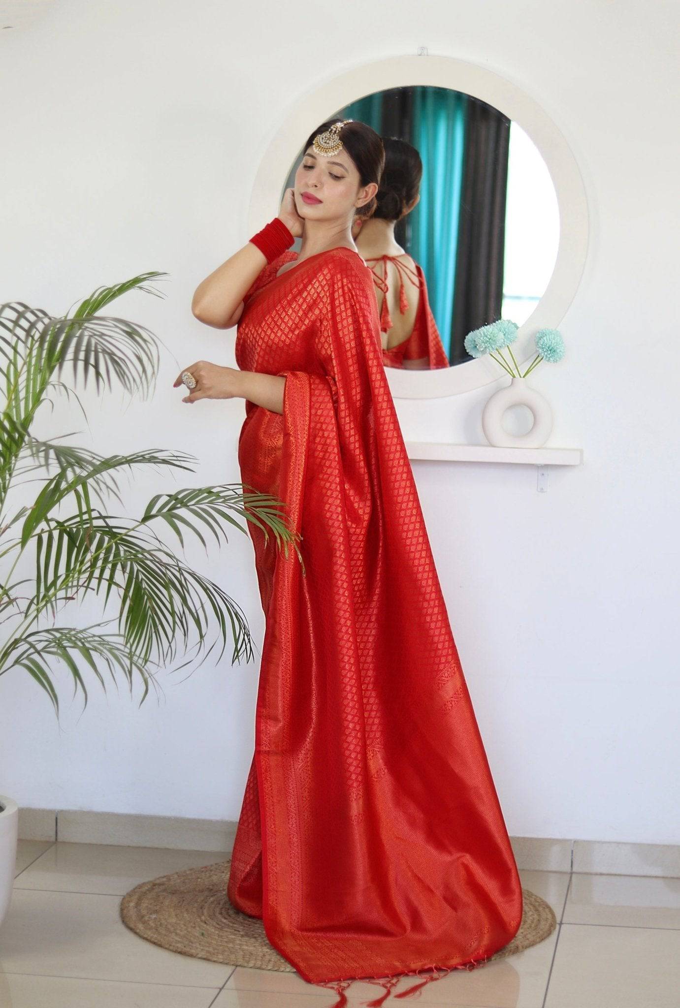 Pure Gaji Silk Saree Weaved With  Zari Comes With Tassels