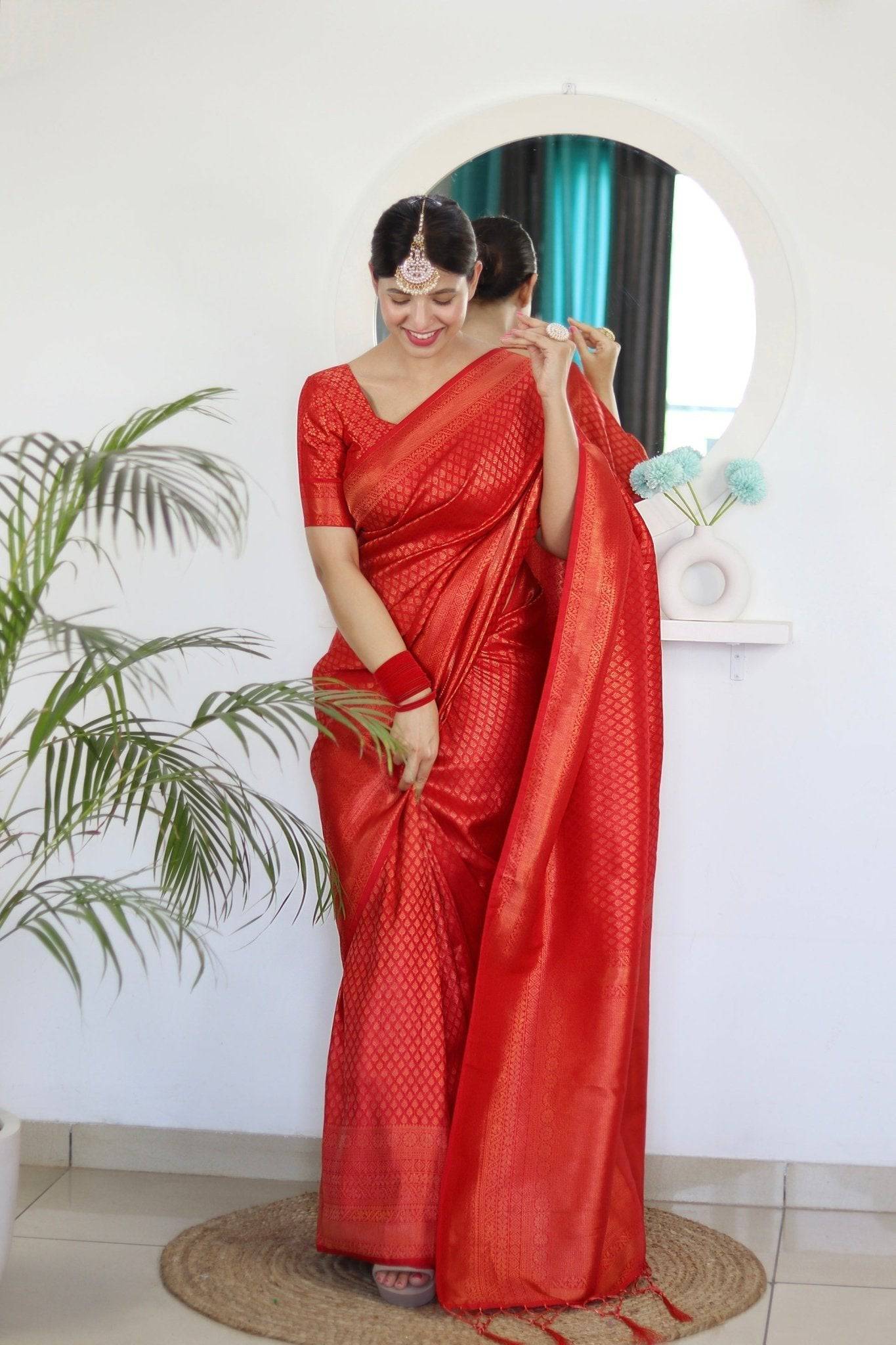 Pure Gaji Silk Saree Weaved With  Zari Comes With Tassels