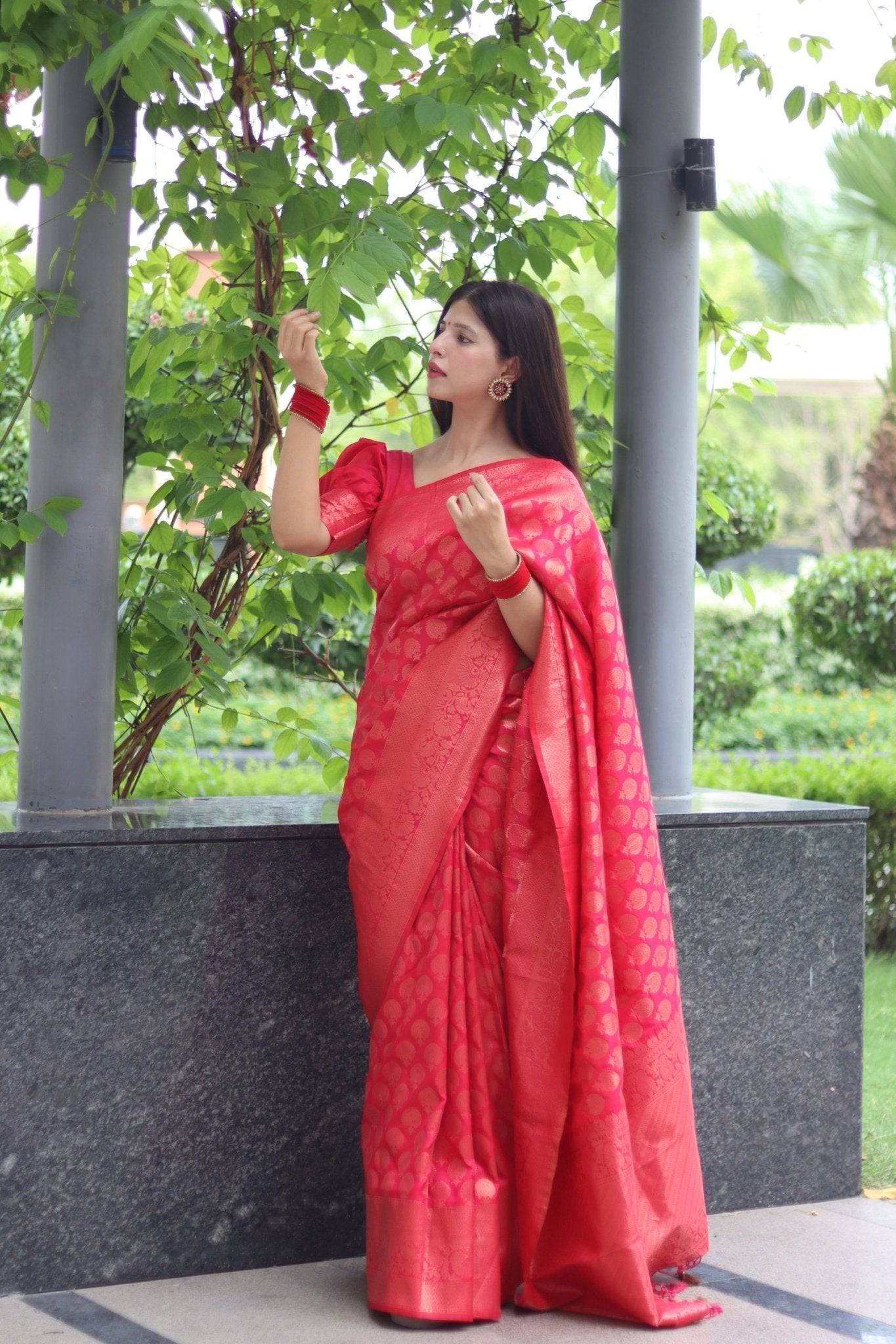 Pure Gaji Silk Saree Weaved With  Zari Comes With Tassels