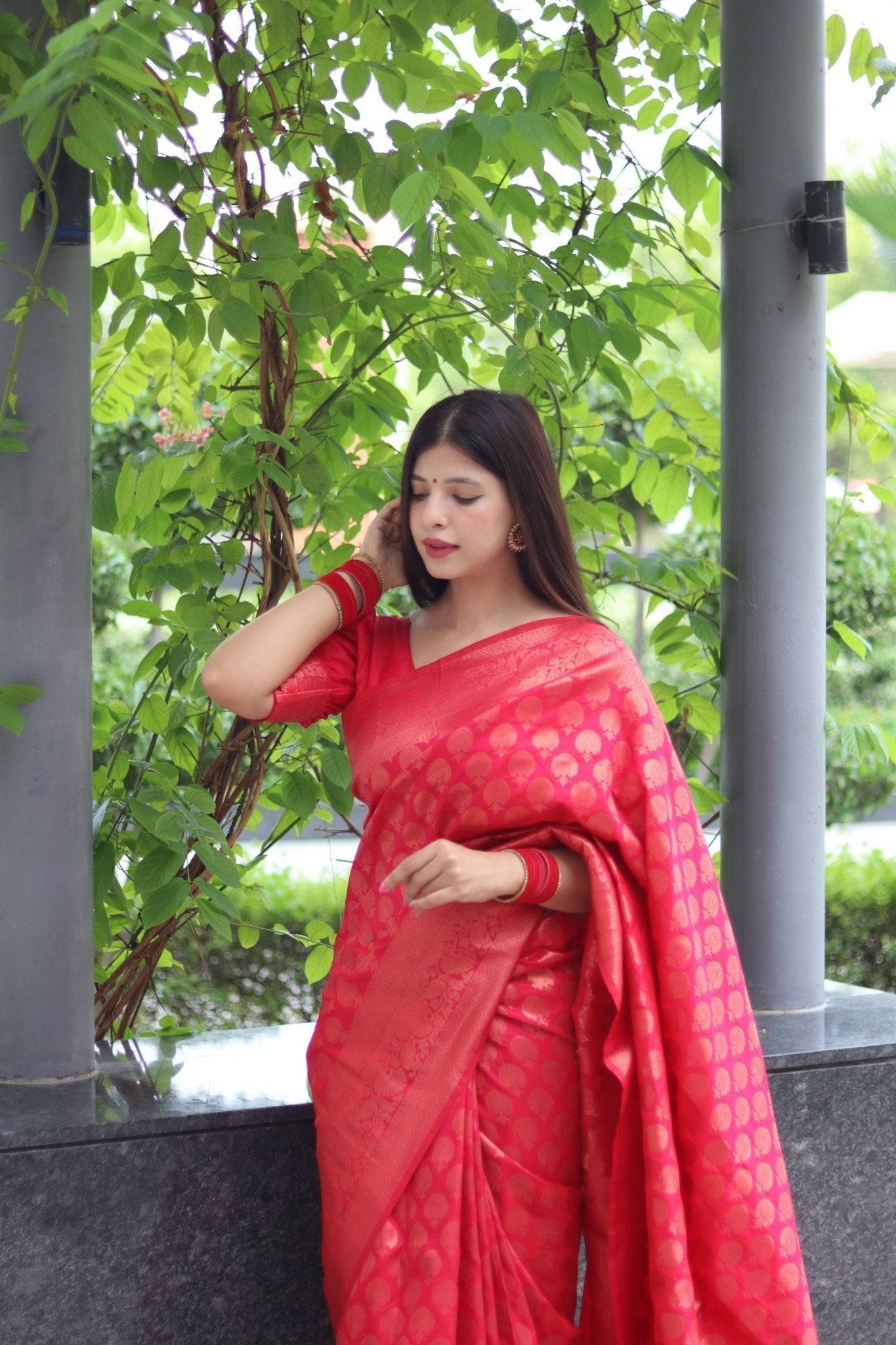 Pure Gaji Silk Saree Weaved With  Zari Comes With Tassels