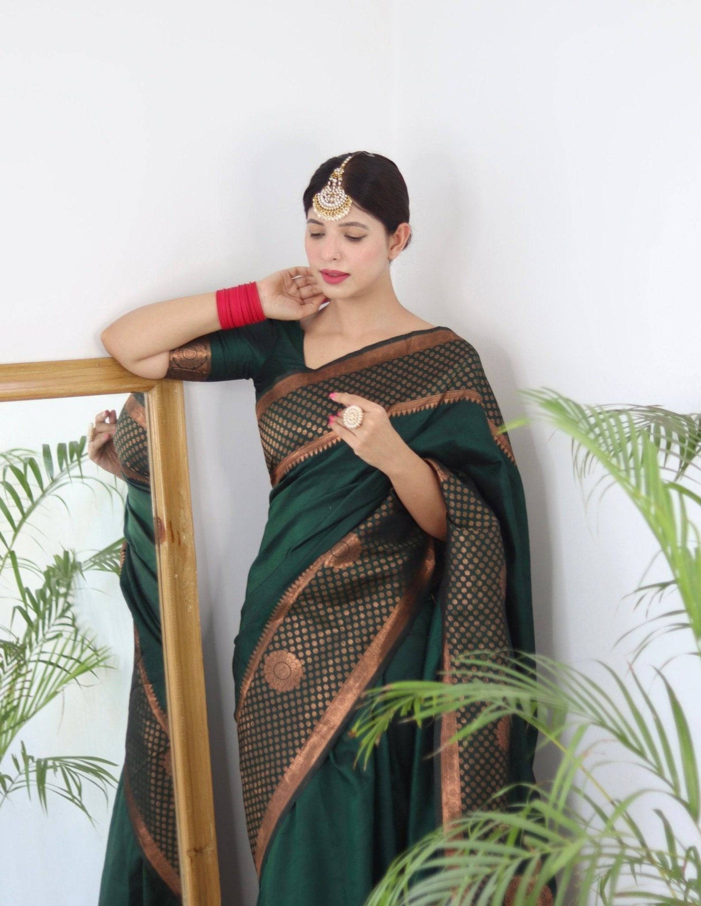 Pure Gaji Silk Saree Weaved With  Zari Comes With Tassels