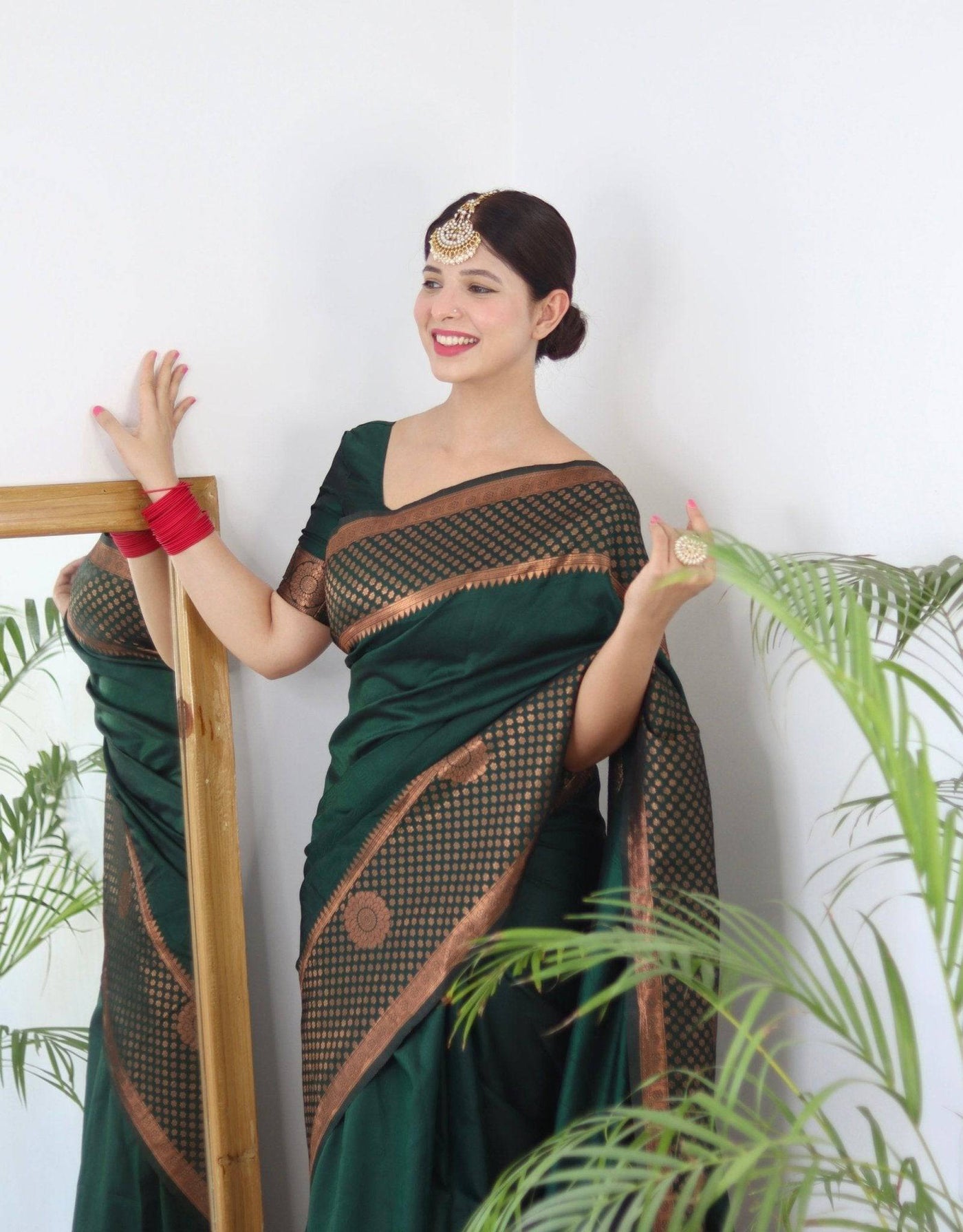 Pure Gaji Silk Saree Weaved With  Zari Comes With Tassels