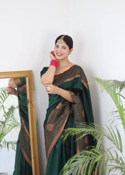 Pure Gaji Silk Saree Weaved With  Zari Comes With Tassels