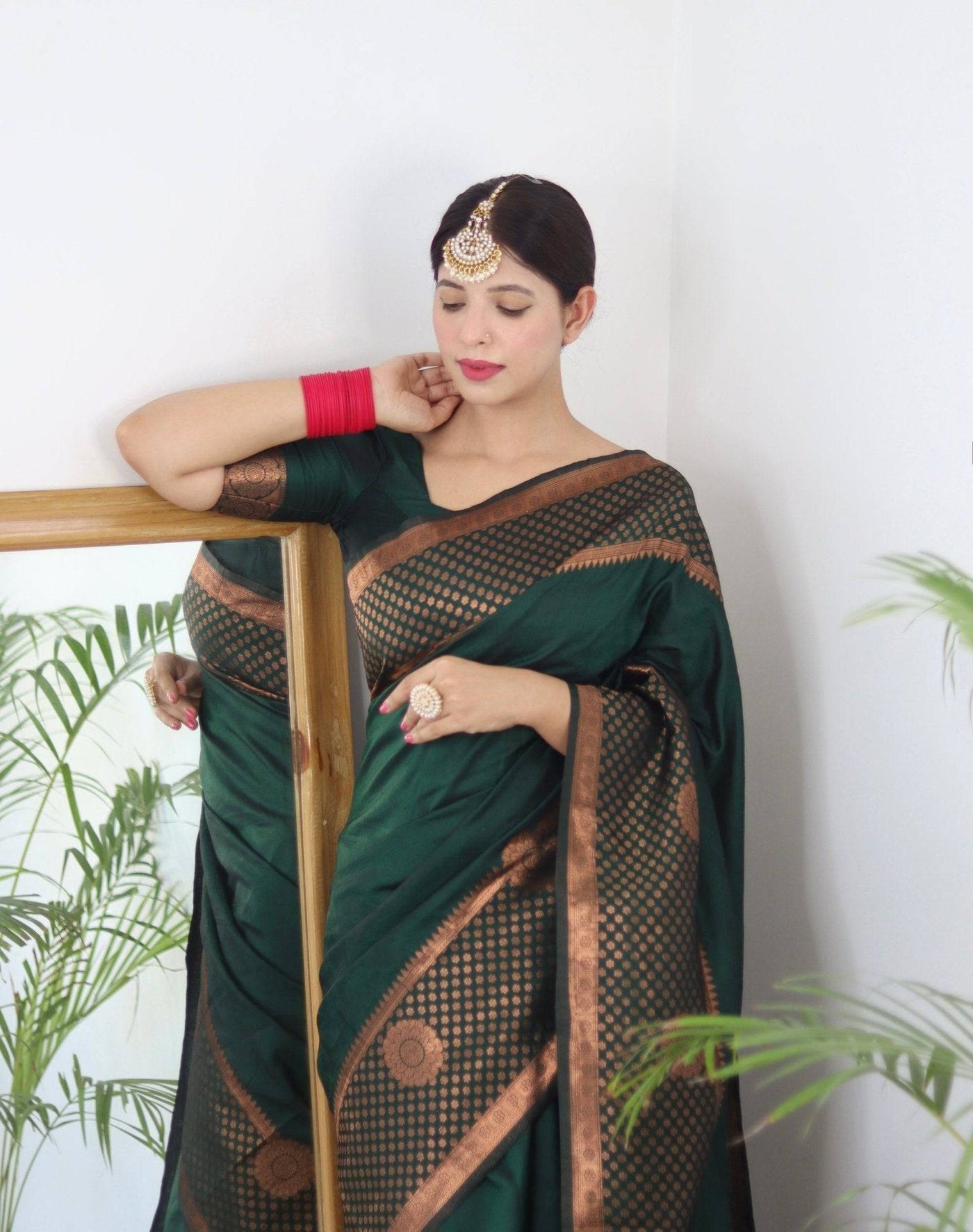 Pure Gaji Silk Saree Weaved With  Zari Comes With Tassels