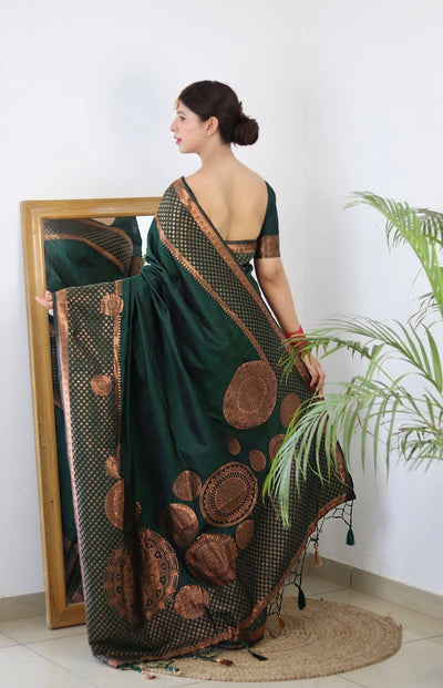 Pure Gaji Silk Saree Weaved With  Zari Comes With Tassels