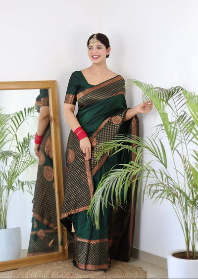 Pure Gaji Silk Saree Weaved With  Zari Comes With Tassels