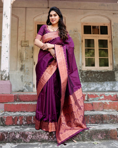 Pure Gaji Silk Saree Weaved With  Zari Comes With Tassels