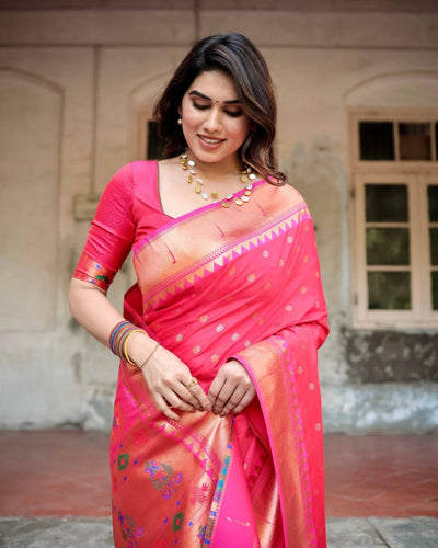 Pure Gaji Silk Saree Weaved With  Zari Comes With Tassels