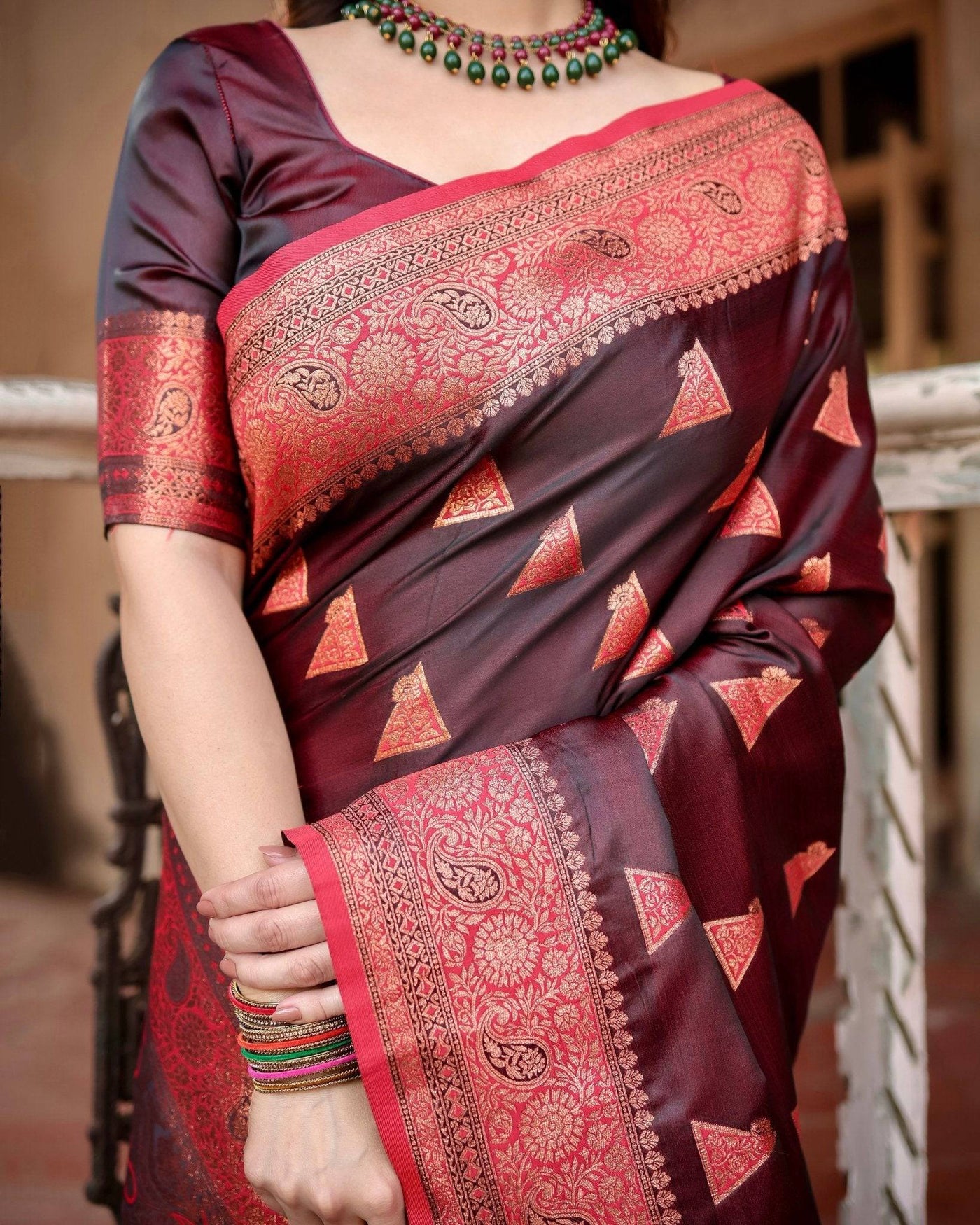 Pure Gaji Silk Saree Weaved With  Zari Comes With Tassels