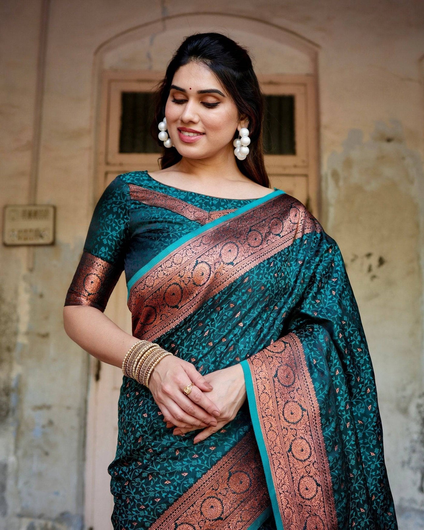 Pure Gaji Silk Saree Weaved With  Zari Comes With Tassels