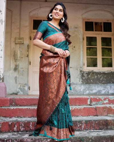 Pure Gaji Silk Saree Weaved With  Zari Comes With Tassels