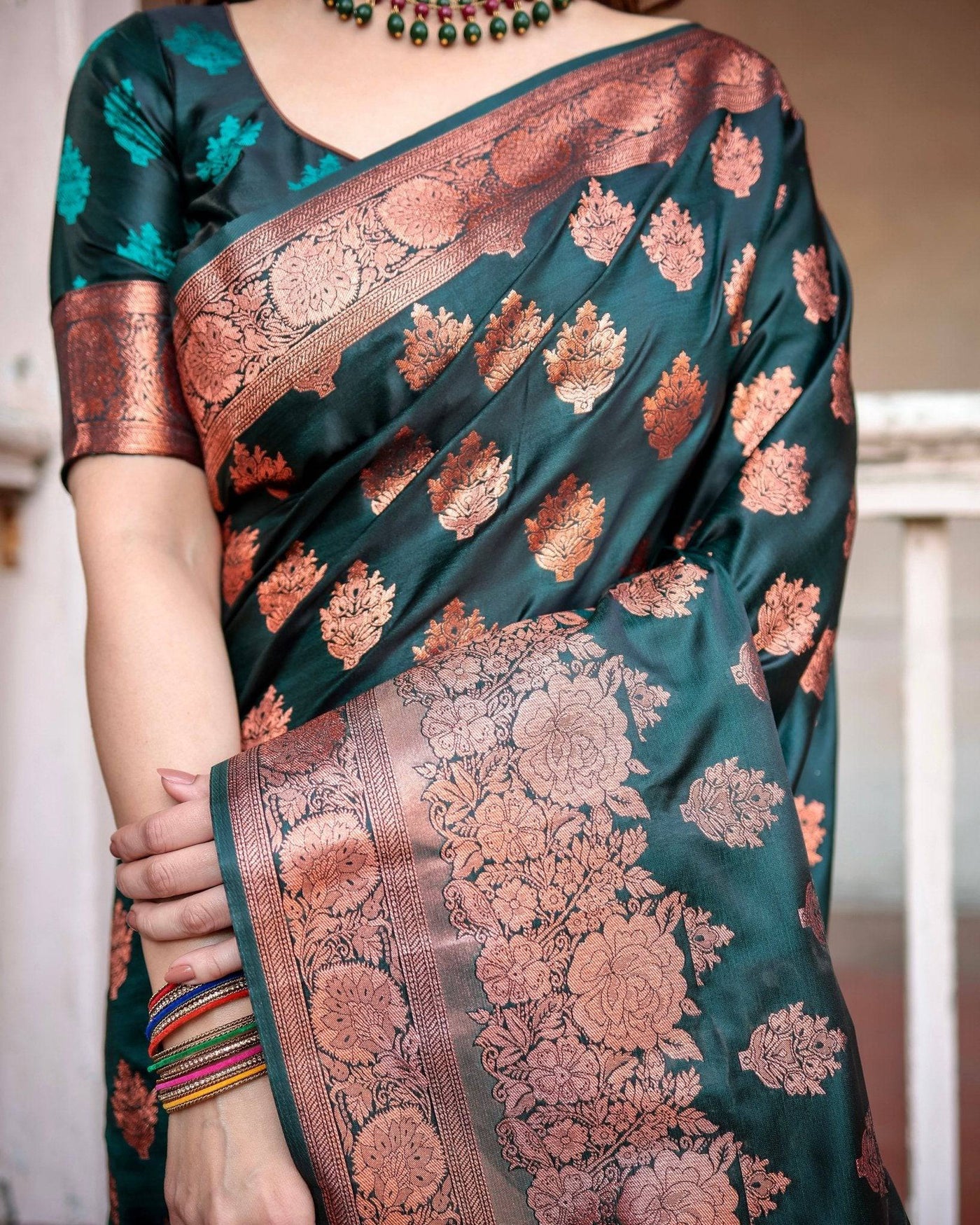 Pure Gaji Silk Saree Weaved With  Zari Comes With Tassels