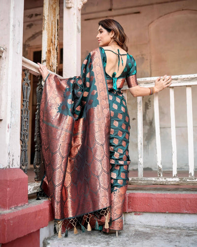 Pure Gaji Silk Saree Weaved With  Zari Comes With Tassels