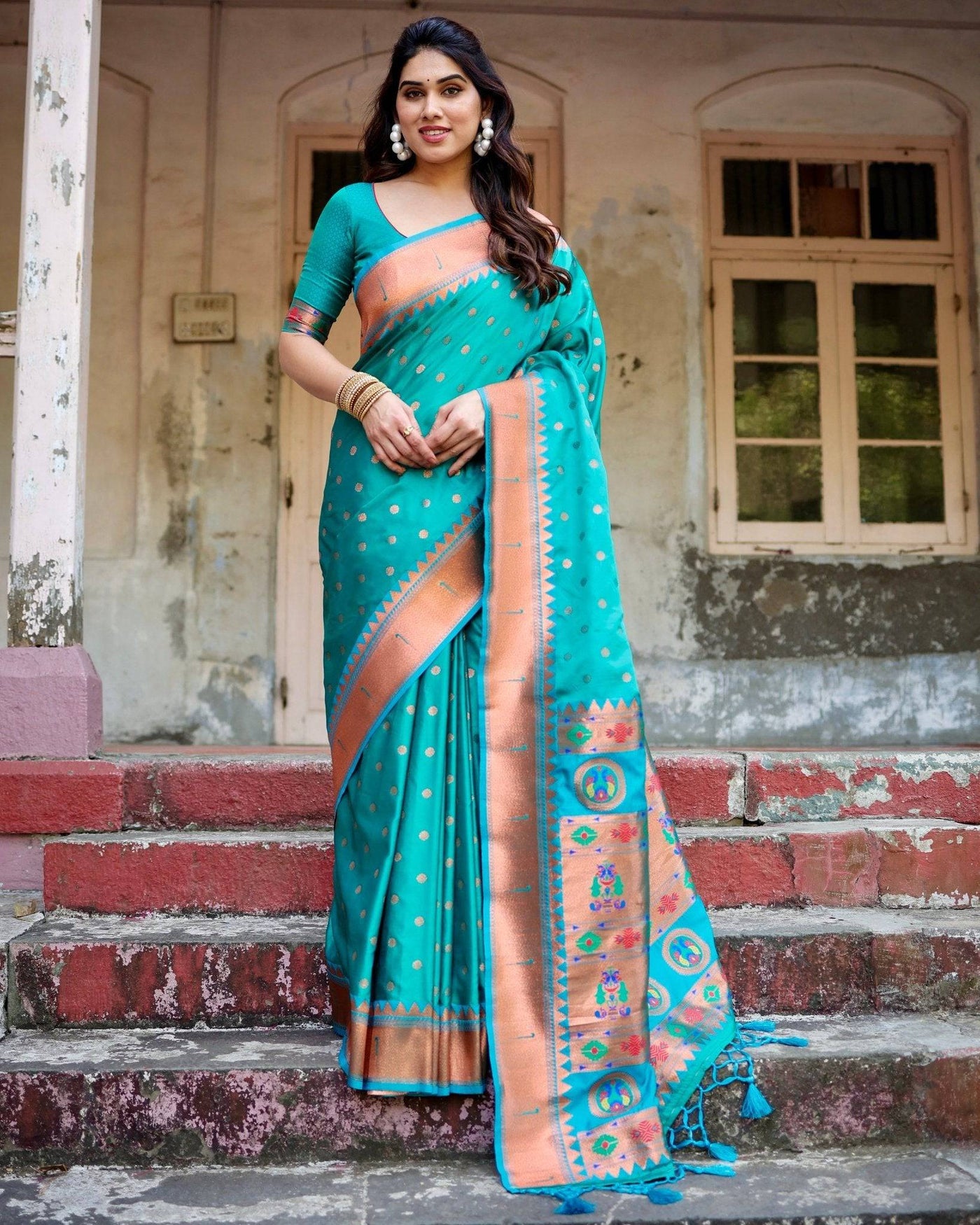 Pure Gaji Silk Saree Weaved With  Zari Comes With Tassels