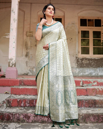 Pure Gaji Silk Saree Weaved With  Zari Comes With Tassels