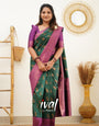 Green Pure Kanjivaram Silk Saree With Outstanding Blouse Piece
