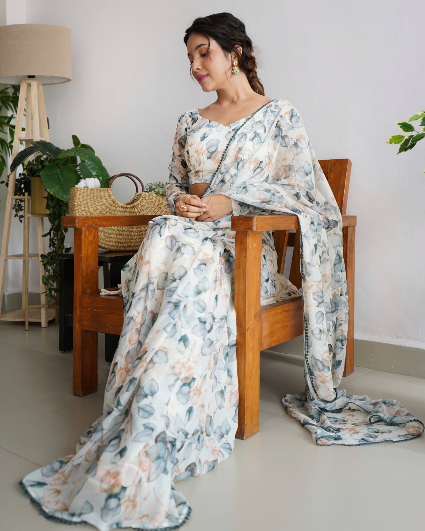 Ready-To-Wear Pure Light Weight Chiffon Saree