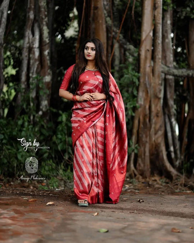 Maroon Pure Kanjivaram Silk Saree Stylish Blouse Piece