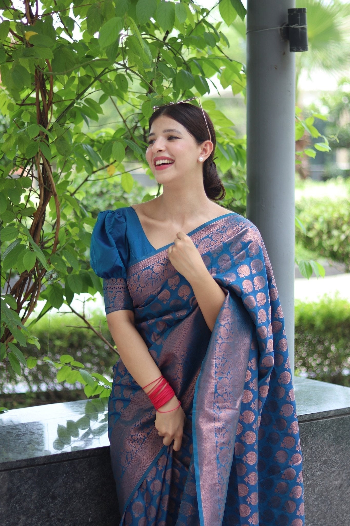 Kuber Pattu Silk Saree, Exuding Regal Charm With Its Rich Pallu And Intricate Brocade Blouse, Elegantly Adorned With Enchanting Tassels On The Saree's Edge. - Almaari Fashion