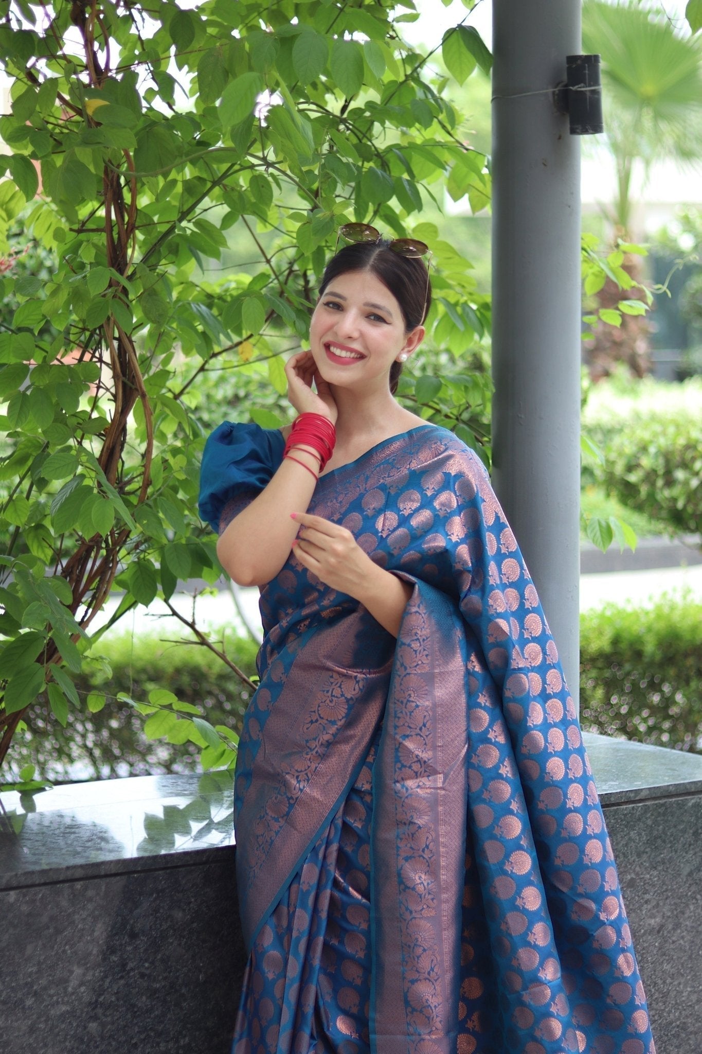 Kuber Pattu Silk Saree, Exuding Regal Charm With Its Rich Pallu And Intricate Brocade Blouse, Elegantly Adorned With Enchanting Tassels On The Saree's Edge. - Almaari Fashion