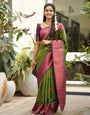 Light Green Pure Kanjivaram Silk With Attractive Blouse Piece