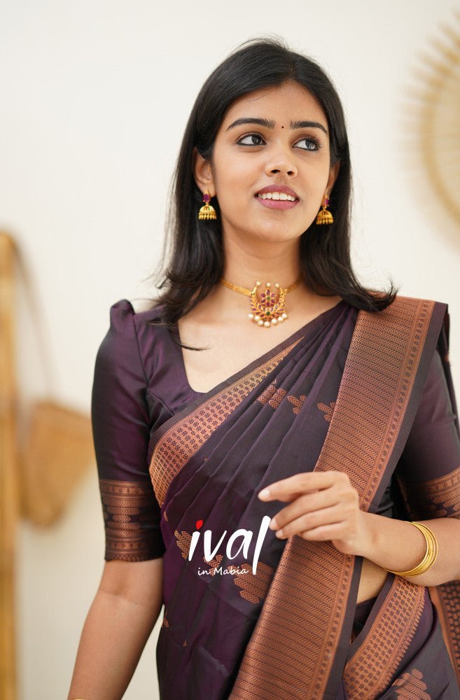 Magenta Pure Kanjivaram Silk With Confounding Blouse Piece - Almaari Fashion