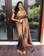 Phenomenal Black Pure Kanjivaram Silk With Imbrication Blouse Piece