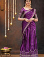 Purple Embroidered Zari & Sequence Lehenga Choli Set with Dupatta