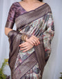 Ethereal Lavender Banarasi Silk Saree with Circular Motif Tassels