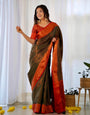 Pure Banarasi Silk Saree Weaved With Copper Zari