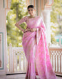 Pure Banarasi Silk Saree Weaved With Copper Zari Comes With Heavy Banarasi Brocade Blouse