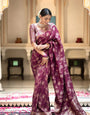 Pure Banarasi Silk Saree Weaved With Copper Zari Comes With Heavy Banarasi Brocade Blouse