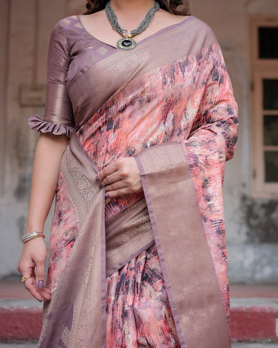 Pure Banarasi Silk Saree Weaved With Golden Zari Comes With Tassels - Almaari Fashion