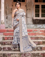 Pure Banarasi Silk Saree Weaved With Golden Zari Comes With Tassels