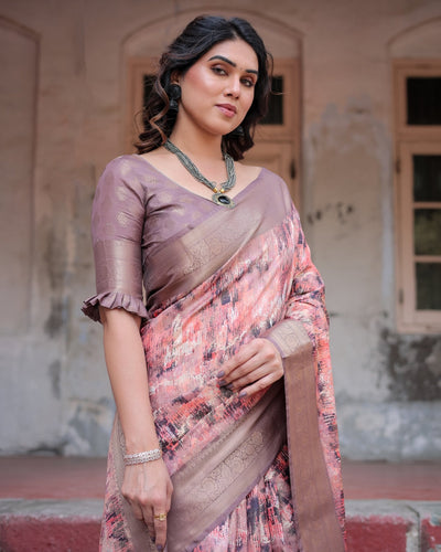 Pure Banarasi Silk Saree Weaved With Golden Zari Comes With Tassels - Almaari Fashion