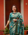 Pure Banarasi Silk Saree Weaved With Golden Zari Comes With Tassels