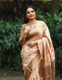 Pure Banarasi Silk Saree Weaved With Golden Zari Comes With Tassels