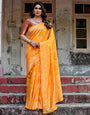 Pure Banarasi Silk Saree Weaved With Zari Comes With Heavy Banarasi Brocade Blouse